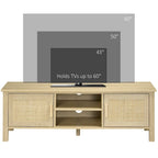 Mobile TV 47.3" con anta in rattan e spazio contenitore per TV sotto i 60 pollici