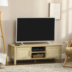 Mobile TV 47.3" con anta in rattan e spazio contenitore per TV sotto i 60 pollici