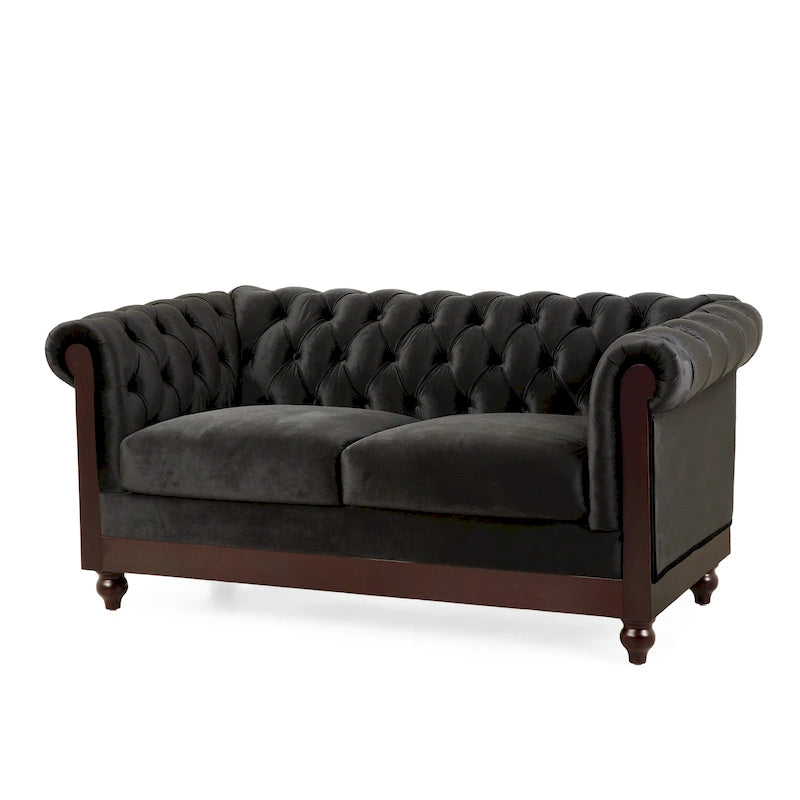 Divanetto Chesterfield in velluto