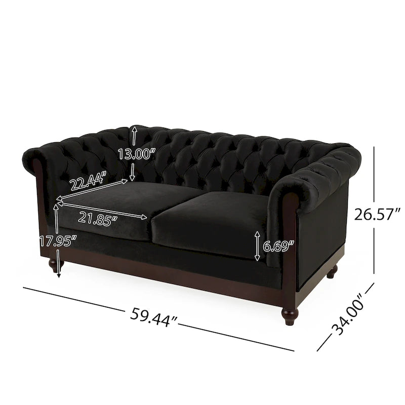 Divanetto Chesterfield in velluto