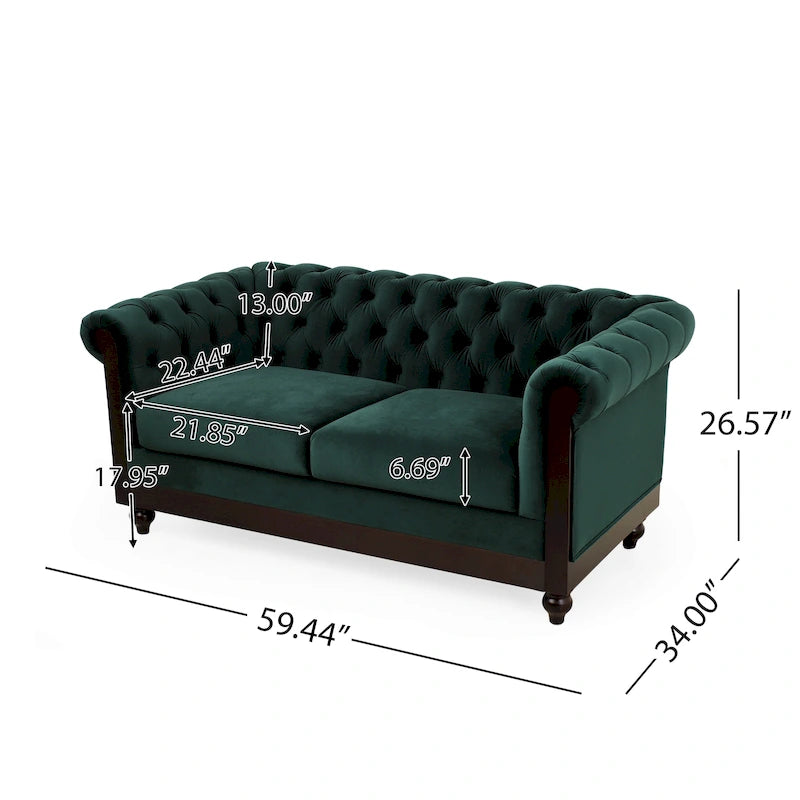 Divanetto Chesterfield in velluto