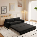 Divano letto estraibile Queen 66, divano letto convertibile 3-in-1 con vano portaoggetti laterale