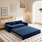 Divano letto estraibile Queen 66, divano letto convertibile 3-in-1 con vano portaoggetti laterale