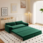 Divano letto estraibile Queen 66, divano letto convertibile 3-in-1 con vano portaoggetti laterale