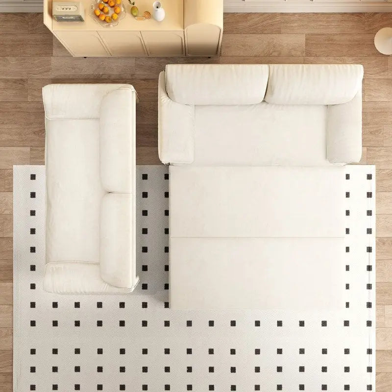 Divano letto estraibile Queen 66, divano letto convertibile 3-in-1 con vano portaoggetti laterale
