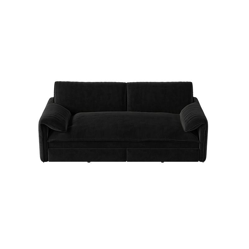 Divano letto estraibile Queen 66, divano letto convertibile 3-in-1 con vano portaoggetti laterale