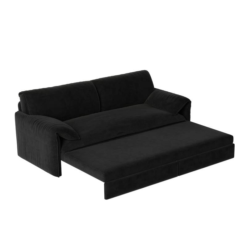 Divano letto estraibile Queen 66, divano letto convertibile 3-in-1 con vano portaoggetti laterale