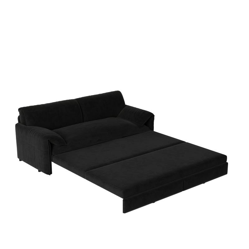 Divano letto estraibile Queen 66, divano letto convertibile 3-in-1 con vano portaoggetti laterale