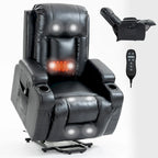 Poltrona Relax Elettrica con Posizione Infinita, Massaggio e Riscaldamento, Doppie Porte USB, Portabicchieri, Tasche Laterali, Ideale per Anziani