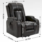Poltrona Relax Elettrica con Posizione Infinita, Massaggio e Riscaldamento, Doppie Porte USB, Portabicchieri, Tasche Laterali, Ideale per Anziani