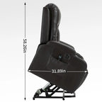 Poltrona Relax Elettrica con Posizione Infinita, Massaggio e Riscaldamento, Doppie Porte USB, Portabicchieri, Tasche Laterali, Ideale per Anziani