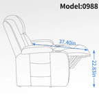 Poltrona Relax Elettrica con Posizione Infinita, Massaggio e Riscaldamento, Doppie Porte USB, Portabicchieri, Tasche Laterali, Ideale per Anziani