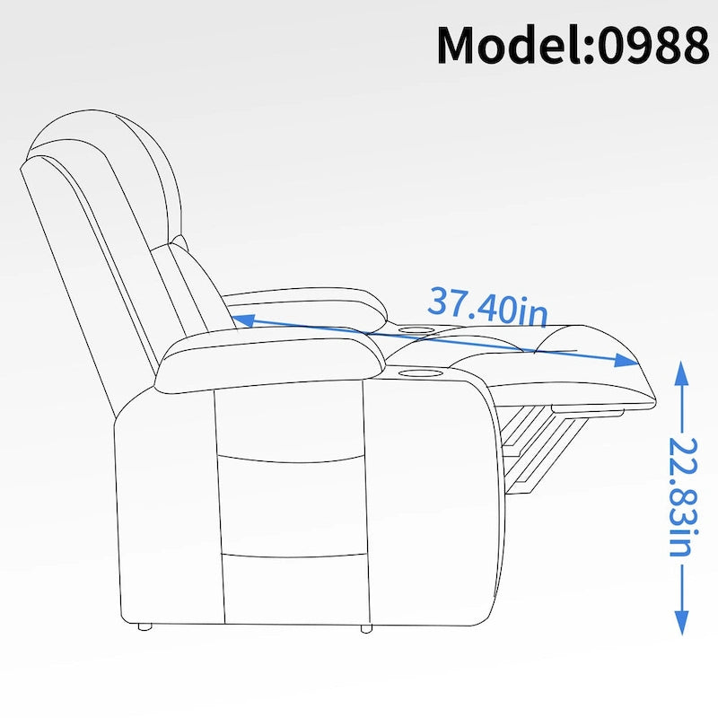 Poltrona Relax Elettrica con Posizione Infinita, Massaggio e Riscaldamento, Doppie Porte USB, Portabicchieri, Tasche Laterali, Ideale per Anziani