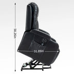 Poltrona Relax Elettrica con Posizione Infinita, Massaggio e Riscaldamento, Doppie Porte USB, Portabicchieri, Tasche Laterali, Ideale per Anziani