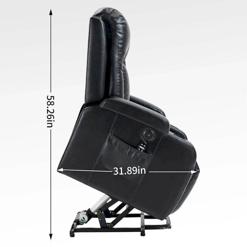 Poltrona Relax Elettrica con Posizione Infinita, Massaggio e Riscaldamento, Doppie Porte USB, Portabicchieri, Tasche Laterali, Ideale per Anziani