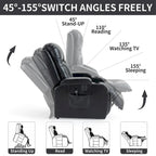Poltrona Relax Elettrica con Posizione Infinita, Massaggio e Riscaldamento, Doppie Porte USB, Portabicchieri, Tasche Laterali, Ideale per Anziani