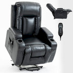 Poltrona Relax Elettrica con Posizione Infinita, Massaggio e Riscaldamento, Doppie Porte USB, Portabicchieri, Tasche Laterali, Ideale per Anziani