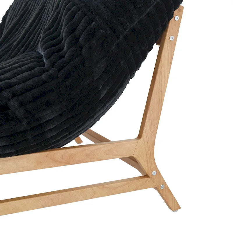 Poltrona Sacco con Struttura in Legno Massello, Grande, Morbida e Confortevole, con Imbottitura in Piuma