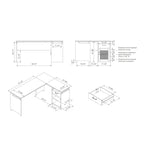 Scrivania a L multi-storage Urban da 63 pollici