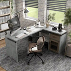 Scrivania a L multi-storage Urban da 63 pollici