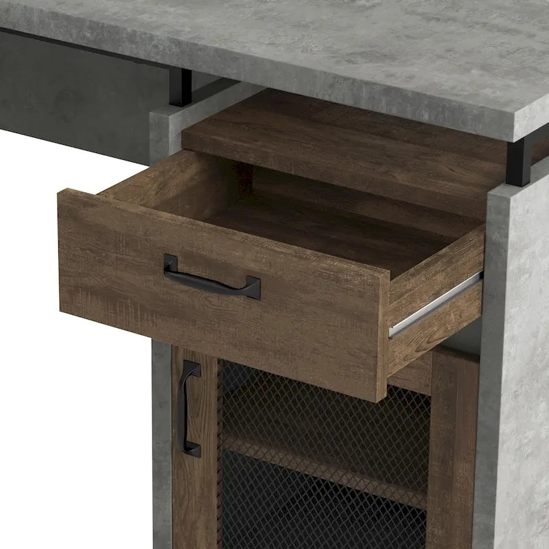 Scrivania a L multi-storage Urban da 63 pollici