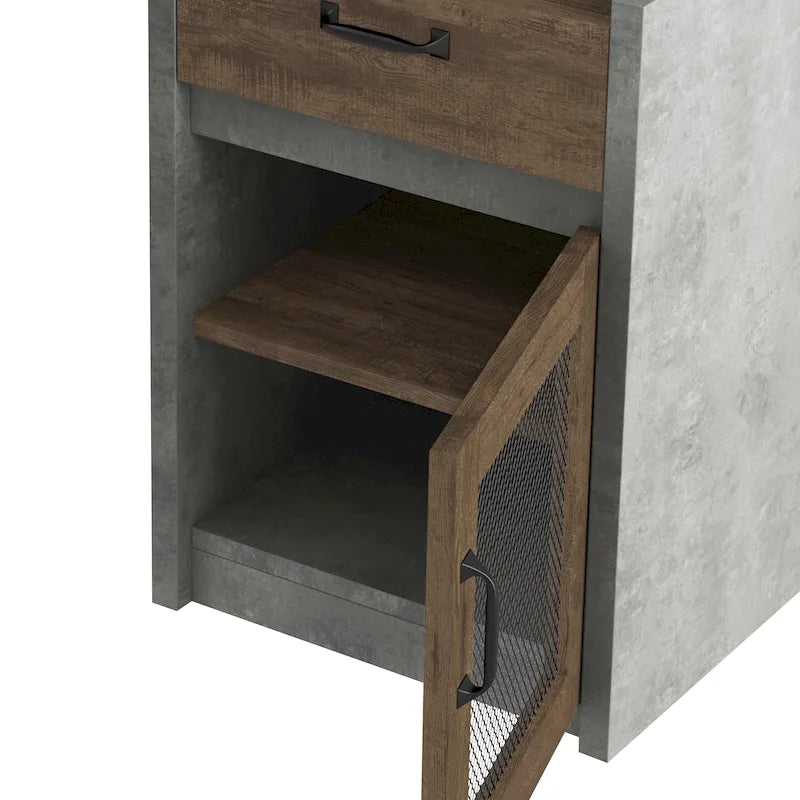 Scrivania a L multi-storage Urban da 63 pollici