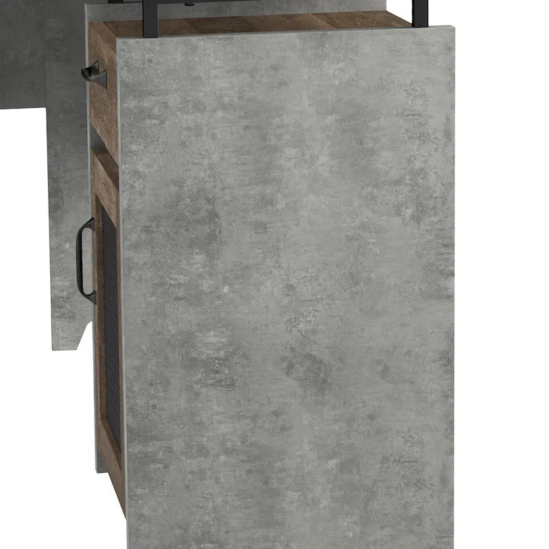 Scrivania a L multi-storage Urban da 63 pollici