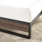 Piattaforma letto 10 pollici in bambù lavato grigio e metallo