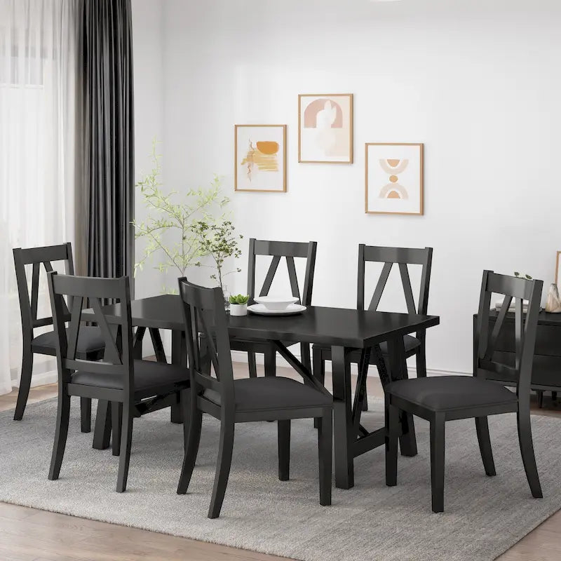 Tavolo da pranzo 7 pezzi Farmhouse Wood