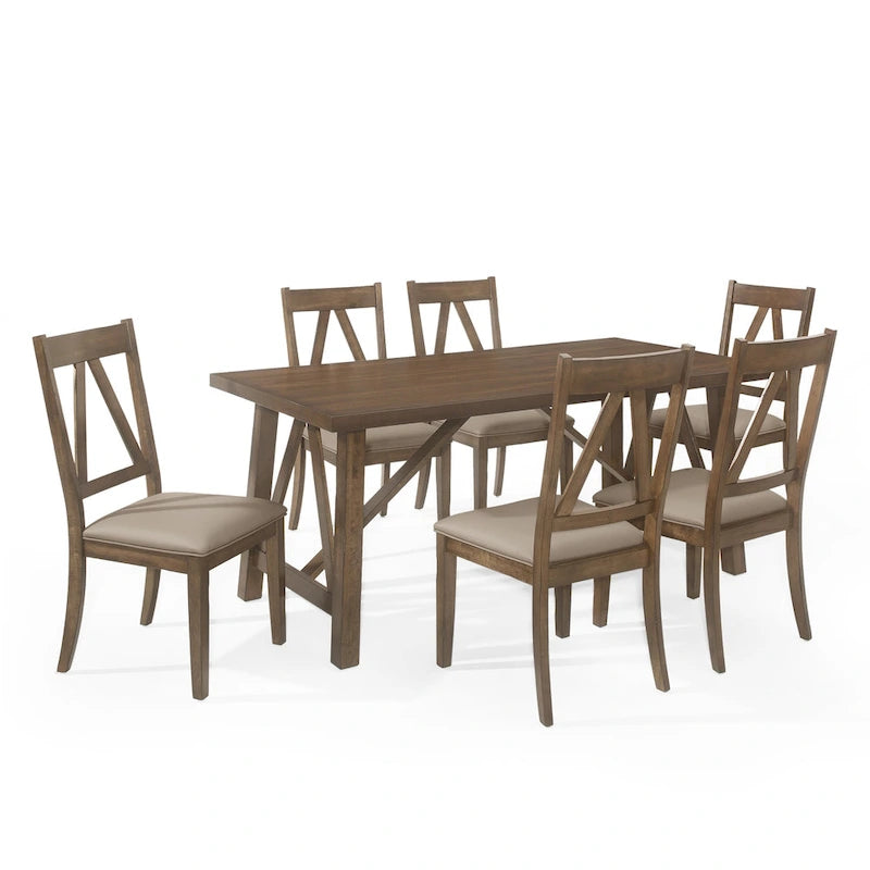 Tavolo da pranzo 7 pezzi Farmhouse Wood