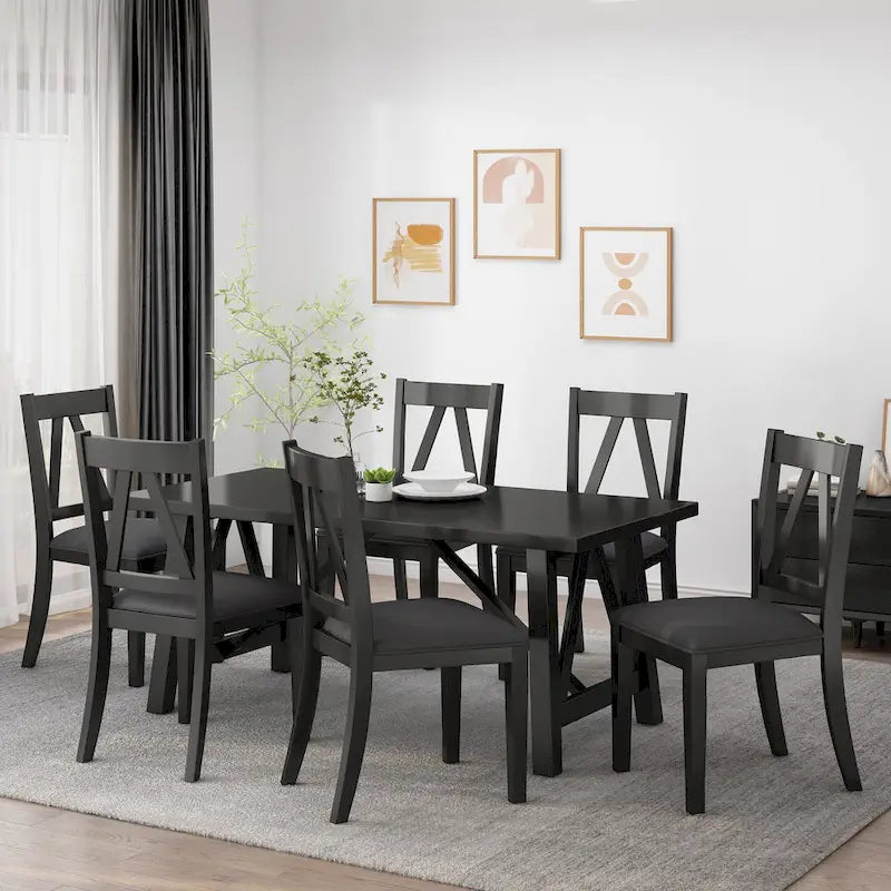 Tavolo da pranzo 7 pezzi Farmhouse Wood