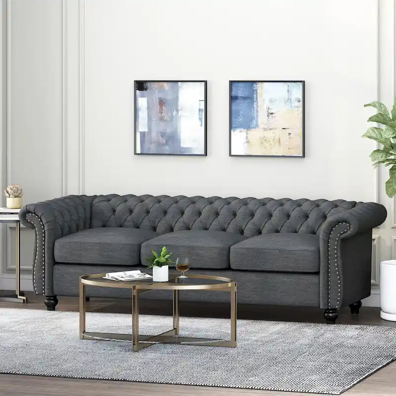 Divano Chesterfield a 3 posti con capitonné