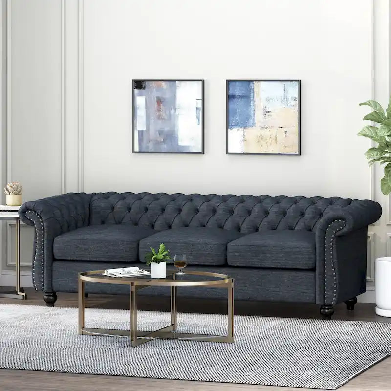 Divano Chesterfield a 3 posti con capitonné