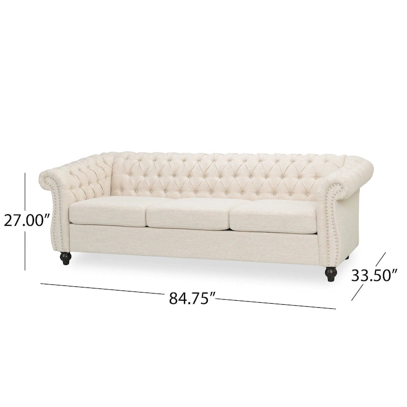 Divano Chesterfield a 3 posti con capitonné