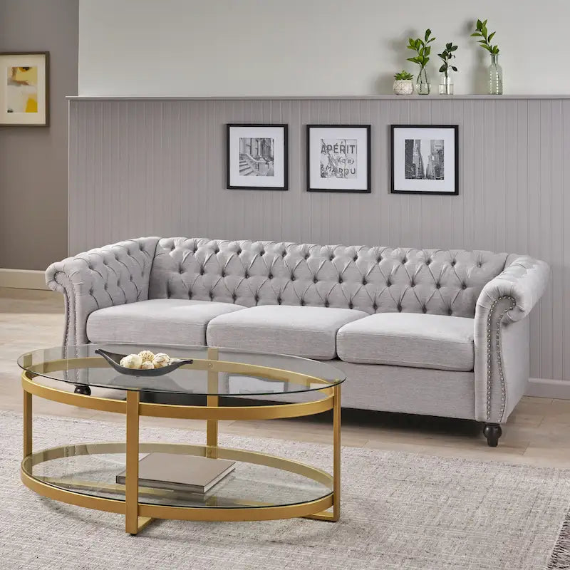 Divano Chesterfield a 3 posti con capitonné