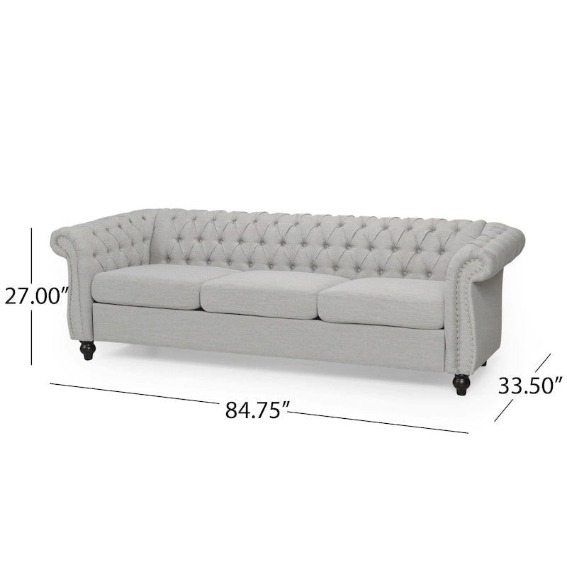 Divano Chesterfield a 3 posti con capitonné