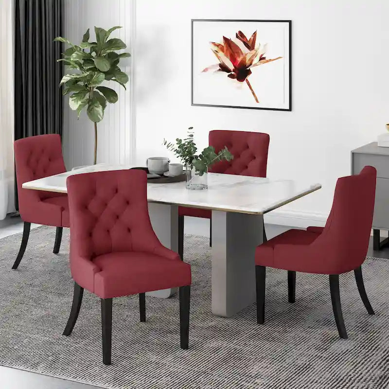 Sedie da pranzo moderne in tessuto trapuntato