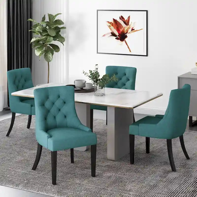 Sedie da pranzo moderne in tessuto trapuntato