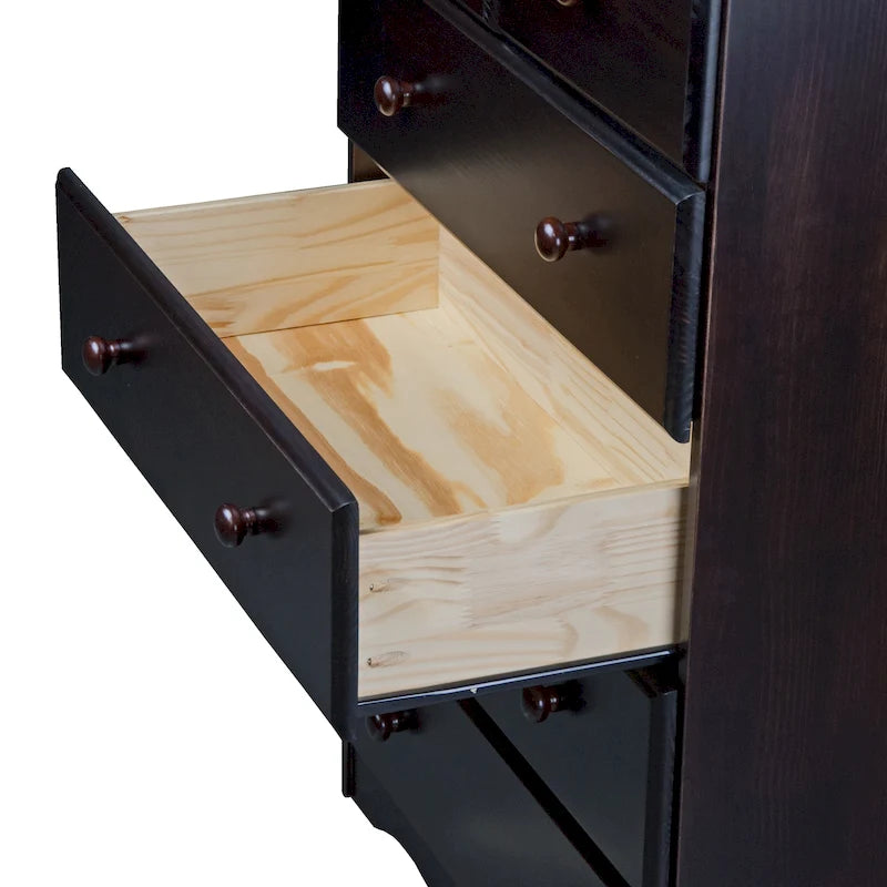 Cassettiera a 5 cassetti in 100% legno massello