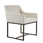 Sedia da pranzo moderna beige e ottone anticato color rame