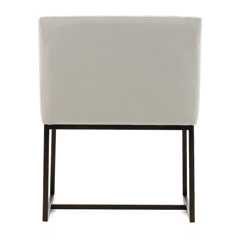 Sedia da pranzo moderna beige e ottone anticato color rame