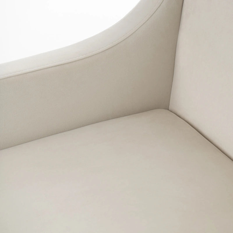 Sedia da pranzo moderna beige e ottone anticato color rame