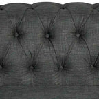 Divano Chesterfield in lino con bottoni a capitonné