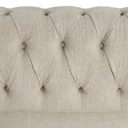 Divano Chesterfield in lino con bottoni a capitonné