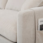 Divano a 3 posti Elegance con cuscini decorativi e pouf per soggiorno
