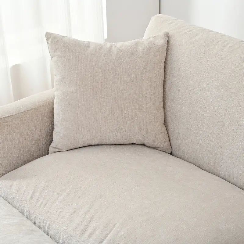 Divano a 3 posti Elegance con cuscini decorativi e pouf per soggiorno