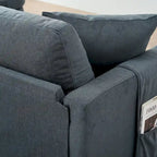 Divano a 3 posti Elegance con cuscini decorativi e pouf per soggiorno