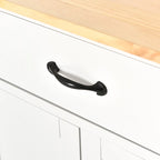 Carrello da cucina con ripiano in legno massiccio e ruote bloccabili