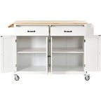 Carrello da cucina con ripiano in legno massiccio e ruote bloccabili