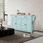Carrello da cucina con ripiano in legno massiccio e ruote bloccabili